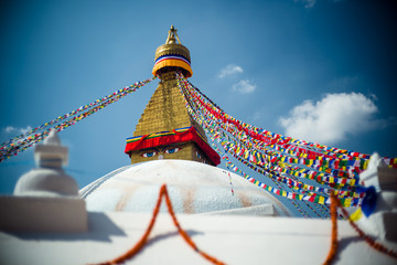 Stupa Bodhnath Kathmandu Nepal photo from air