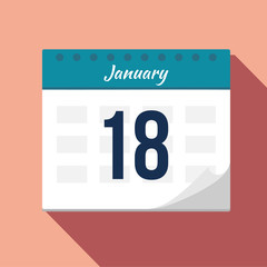 Calendar icon. Calendar Date - January. Planning. Time management.