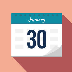 Calendar icon. Calendar Date - January. Planning. Time management.