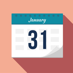 Calendar icon. Calendar Date - January. Planning. Time management.