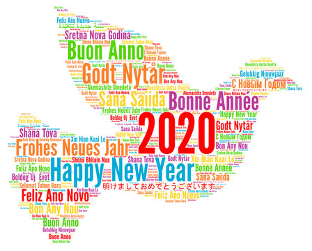 Happy New Year 2020 in different languages