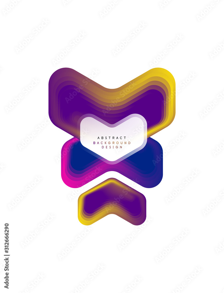 Poster vector arrow geometric banner created with blend color shapes effects. trendy simple button, icon or