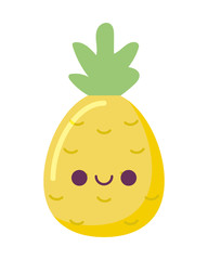 kawaii pineapple fruit cartoon vector design