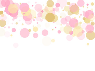 Rose gold confetti circle decoration for Valentine card background.