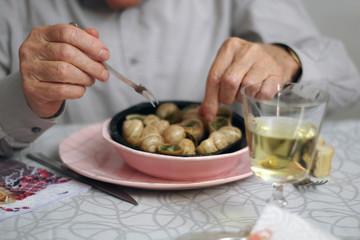 Dégustation d'escargots