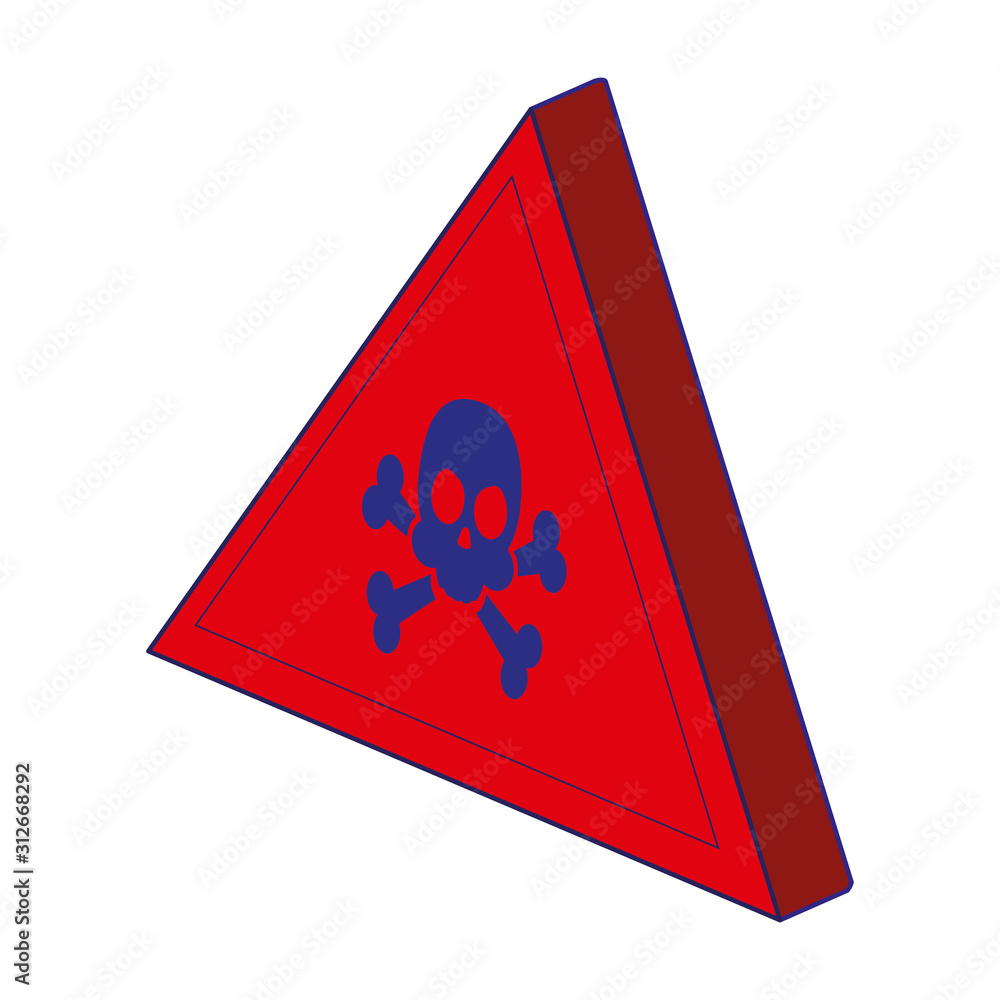 Poster skull of security system vector design