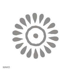 Vector monochrome icon with Adinkra symbol Mako