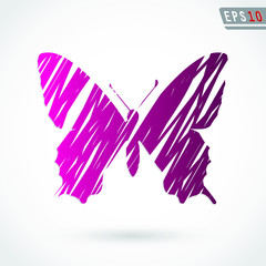 butterfly scribble drawing