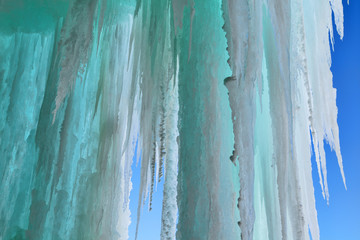 Landscape of the interior of an ice cave, Grand Island Recreation Area, Lake Superior, Michigan's Upper Peninsula, USA