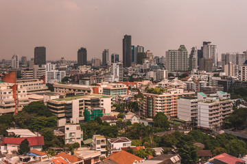 Naklejka premium Cityscape view in Bangkok, Thailand