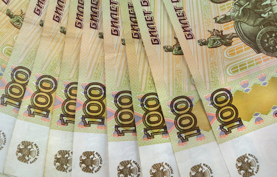 Russian money with a face value of one hundred rubles