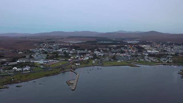Aerial view of the skyline of Dungloe in County Donegal - Ireland