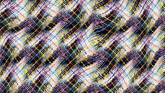 Wavy moving stirring background with canvas texture. Seamless looping footage.
