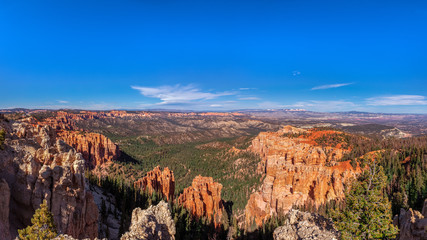 View over Hoodoos from the Rainbow Point in Bryce Canyon National Park in Utah