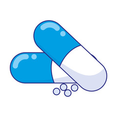 Isolated pills of medical care concept vector design