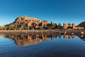 Fototapeta na wymiar Ait Benhaddou is the best preserved of the traditional Ksars and UNESCO world heritage since 1987 The fortified town of Ait ben Haddou near Ouarzazate on the edge of the sahara desert in Morocco.