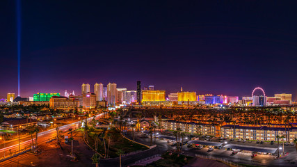 Skyline des casinos et hôtels du Strip de Las Vegas
