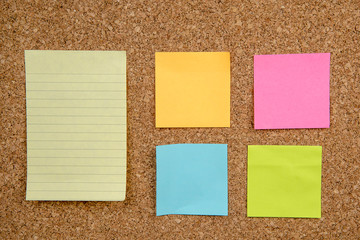 blank notes on cork board