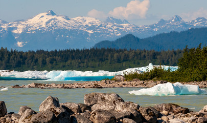 Great Glacier Provincial Park at lower Stikine river in British Columbia, Canada
