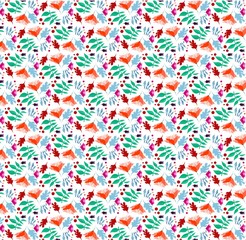 Seamless Floral Pattern vector. Bright colorful exotic botanic background