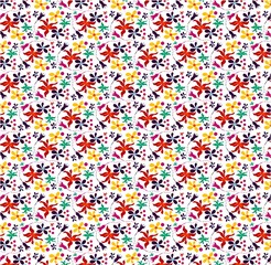 Seamless Floral Pattern vector. Bright colorful exotic botanic background