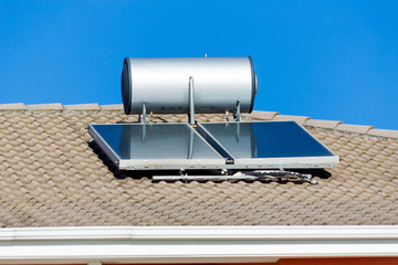 solar heater panels on the roof