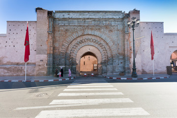 Beautiful street of old medina in Marrakesh, Morocco