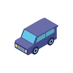 Isolated isometric blue car vehicle vector design