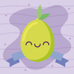kawaii lemon fruit cartoon vector design