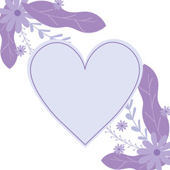 Isolated heart and leaves vector design