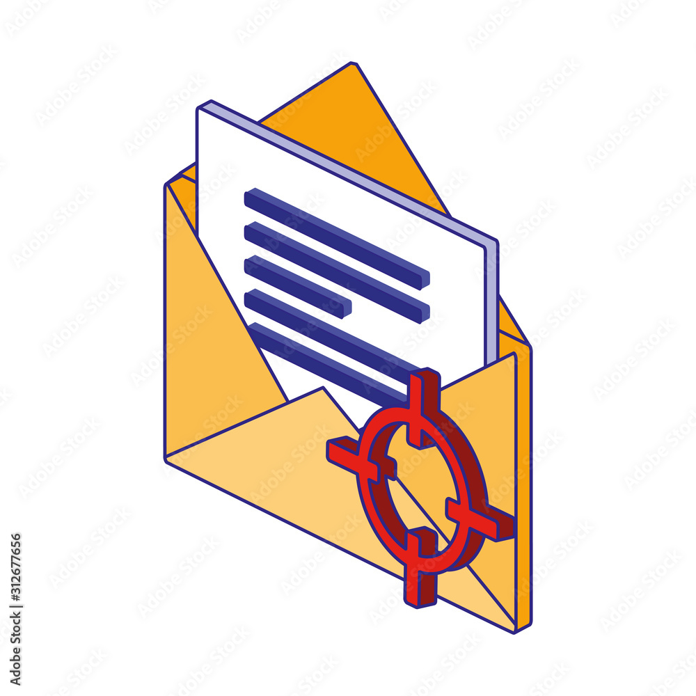 Poster envelope of security system vector design