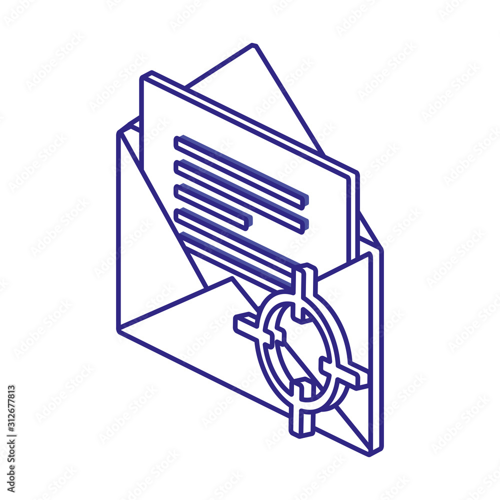 Poster envelope of security system vector design