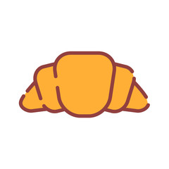 Tasty croissant vector icon illustration isolated on the white background