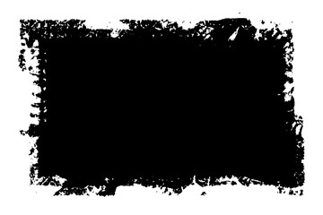 Grunge black spot on a white background. Abstract ink blot