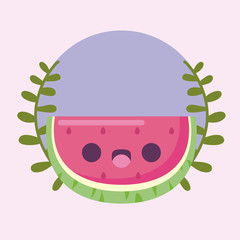 kawaii watermelon fruit cartoon vector design