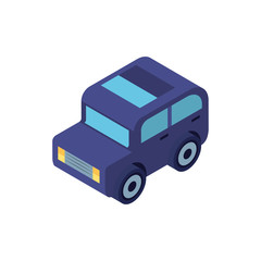 Isolated isometric blue car vehicle vector design