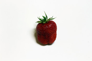 Strawberries on a white background.