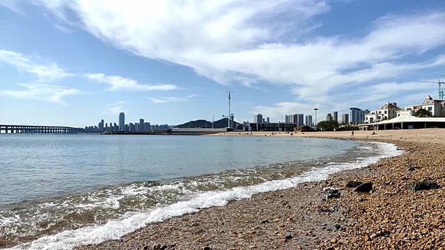 city skyline in dalian china