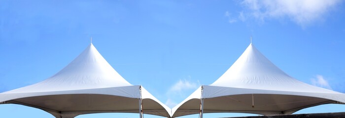 pair of white entertanment or events tents