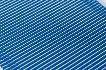 Used copper heat sink for cooling the microprocessor of the computer board. Radiator plates in large form.  toned  in classic blue trendy color of the year 2020