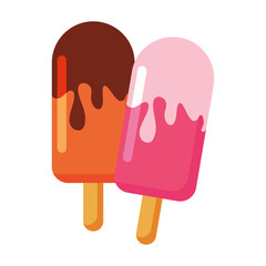 Sweet and frozen popsicles vector design