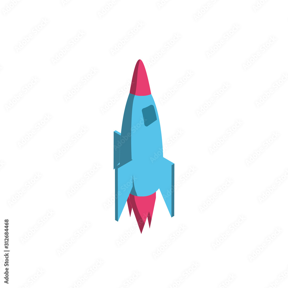 Poster isolated rocket icon vector design