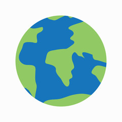 Earth and map, spherical planet design, trips and oceans, universe, white background - vector illustration pattern