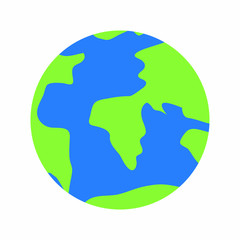 Earth and map, spherical planet design, trips and oceans, universe, white background - vector illustration pattern