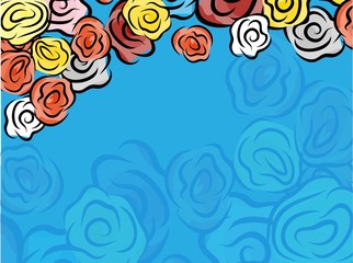 Modern line art pattern with rose. Greeting card template. Vintage sketch wedding invitation template with pink rose on light background for wallpaper design. Vector floral pattern.