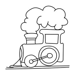 Toy train diesel engine smoke vector illustration graphics design.
