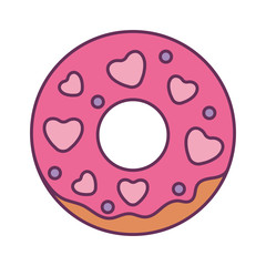 Isolated donut with hearts vector design
