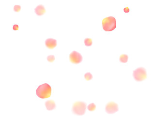 Rose gold petals flying cosmetics vector background.