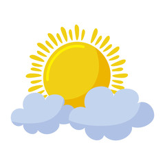 Isolated summer sun and clouds vector design