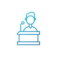 Businessman avatar with microphone vector design